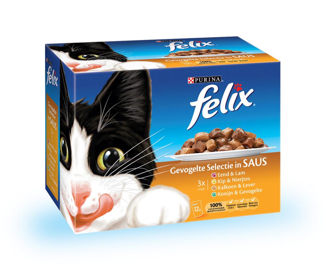 Ruwe olie identificatie Tulpen Felix kattenvoer Gevogelte selectie in Saus 12 x 100 gr | Hano voor uw dier