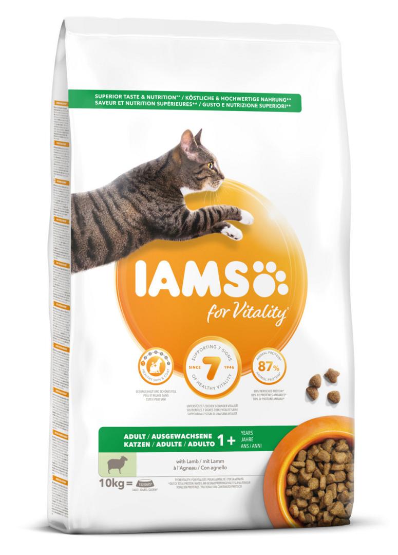 lepel Baby Ramen wassen IAMS kattenvoer Adult Lamb 10 kg | Hano voor uw dier