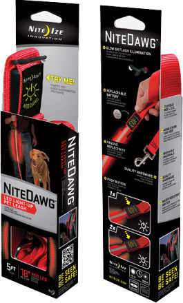 Nite Ize looplijn met ledlicht NiteDawg <br>1.5 mtr rood