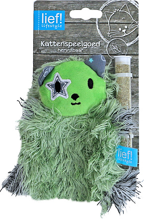 lief! lifestyle Boys Kat met Tube Catnip Assorti 12 cm