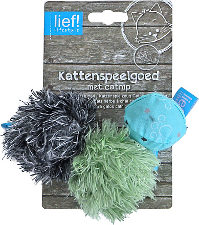 lief! lifestyle Boys <br>3 x Bal met Catnip <br>15 cm