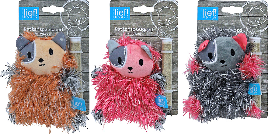 lief! lifestyle Girls Kat met Tube Catnip Assorti 12 cm